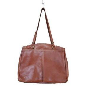 Patricia Nash Leather Bag Heritage Poppy Tote Italian Handbag Purse Tan Zip